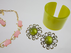 Lot of 12 Moonglow Thermoset Jewelry Necklace Bracelet Brooch Hair Scarf Slide