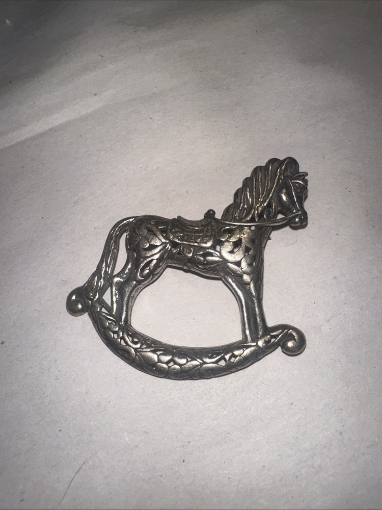 Jezlaine Rocking Horse Brooch sterling silver 925
