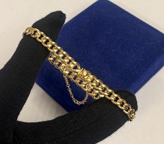 STUNNING! 14.5g 12k Gold Filled Detail Cuban Curb Link Bracelet 7.2″ Gf Vtg 6mm