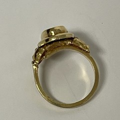 Vintage Danecraft Gold Tone Onyx Ring Size 5.25 adjustable