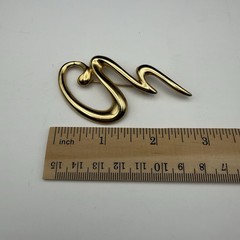 Vintage Modernist Abstract Gold Tone Brooch Pin Sculptural Statement Jewelry