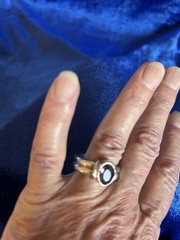 Vintage Sterling Silver Amethyst Wide Band Ring Size 7 3/4 13.4gms A Beauty!