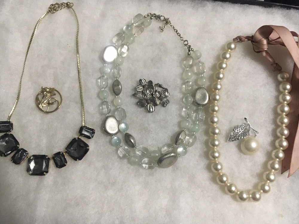 Chunky Necklace Lot X 3 Various Colors