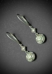 2.85Ct Art Deco Style Lab Created Diamond Anniversary 14k White Gold FN Earring