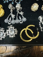 Lot Of 25 Pair Vintage Clip On, Pierced Earrings Some Signed