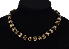 ANTIQUE MURANO VENETIAN BEAD NECKLACE WEDDING CAKE LAMPWORK C.1890