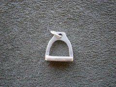 Stirrup Iron Horse Riding Vintage Sterling Silver Bracelet Charm Pendant 1.5g