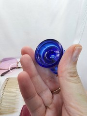 Vintage Grandma Vanity Junk Drawer 1950s to 1970s Cobalt WYETH, Lucite, Buttons