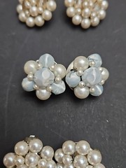 Lot Of 6 VTG faux pearl clip on earrings made in Japan please refer to photos
