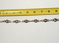 VINTAGE DANISH STERLING SILVER MDERNIST FLORAL LINK BRACELET MID-CENTURY DENMARK