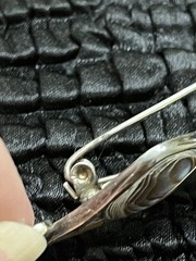 Vintage Sterling Silver Abalone Seahorse Brooch Signed CO Crystal Eye Ocean Pin