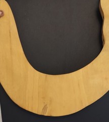 Vintage Giraffe-shaped Pendant Statement Necklace Wood Leather African Folk Art