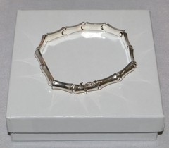 Vintage IBB Sterling Silver Bamboo Link Bracelet 7.5 inches 10.9 grams