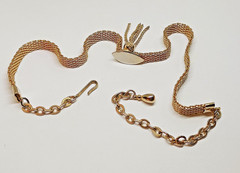 Vintage Judy Lee Signed Gold Tone Mesh tassel pendant Choker Necklace