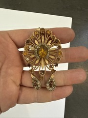 Vintage stunning Francois pin brooch MISSING RHINESTONE