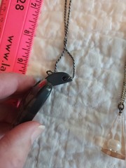 Lot Of 3 Vintage Necklaces Lucite Mica inside Bakelite? Pearl Metal paint mosiac