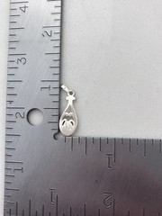 Vintage 925 Sterling Silver Blue Abalone Repousse Teardrop Minimal Pendant