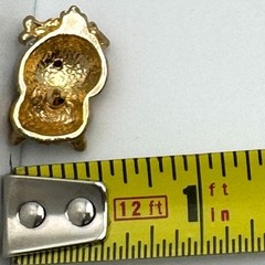 Gold-Tone Rhinestone Owl Lapel Pin Brooch With Green Eyes & Secure Clasp