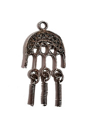Vintage Pendant Filigree Silver Plated Metal Fully Handmade Ornamental Design