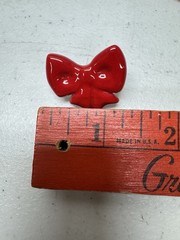 Vtg Flying Colors Red Bow Matching Earrings Ornaments Necklace ND