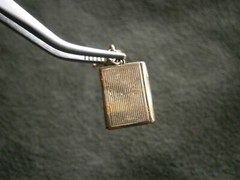 High School Book Opening Goldtone MOP Locket Pendant Charm 2.0g ~ Engraved MJG
