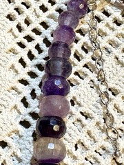 Vintage Sterling Silver Large Faceted Shades of Amethyst Graduated FAS NWTS