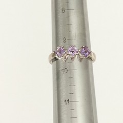 Vintage 925 Sterling Silver Natural Amethyst February Birthstone Ring Size 9.5
