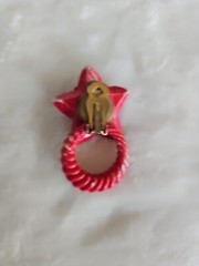 VTG Jeff Lieb Clip Earrings Red Star Rhinestone One Of A Kind Custom Handmade