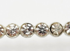 Rhinestone Open Metal Rectangle Frame Early 20th Century Silver Tone Brooch Pin