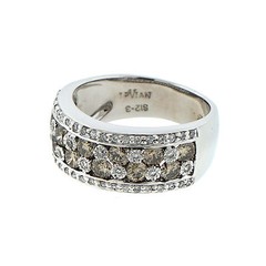 LeVian Chocolate Diamond Wide Band Over 2ct TW 18K White Gold