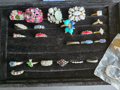 Vintage Estate Ring Lot 40pc 925 Sterling Silver Signed Avon 10k GP