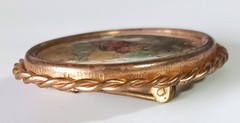 Vintage “Made in France” Limoges-style Oval Brooch w/ Trombone Clasp
