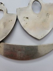 Vintage Mexico Alpaca Silver Inlay Cuff Necklace & Earrings Set Southwest
