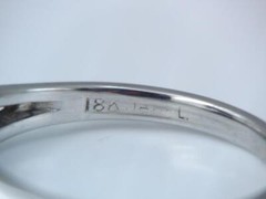 VINTAGE JABEL SOLID 18K WHITE GOLD 3 DIAMOND RING sz 3 3/4