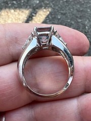 VINTAGE 14K WHITE GOLD AQUAMARINE RING ENGAGEMENT ANNIVERSARY HEAVY CHUNKY