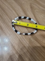 Vintage Seed Bead Bracelets Black And White Anf Gold And Blue