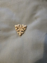Vintage SALO Triangle Goldtone Crystal Pin, Signed