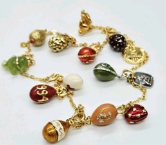 Joan Rivers Red Cross Heart Elephant Swan Basket Connect Necklace 14 Charms