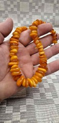 BALTIC HONEY NECKLACE FROM NATURAL AMBER VINTAGE BEAUTIFUL 44gr