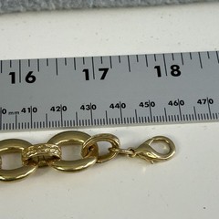 Vintage Erwin Pearl Modernist Deco Gold Tone Heavy Link Necklace 18″ Long READ