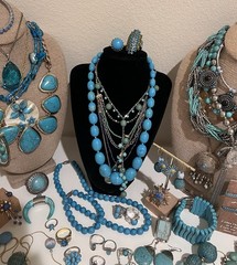 51 pc Vintage Costume Jewelry Lot Southwestern Faux Semi-Precious style Jewelry