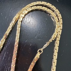 Vintage Gold Tone Box Link Chain Necklace