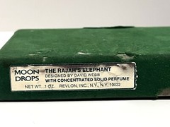 Vintage 1970s Revlon MOON DROPS Rajah’s Elephant Solid Perfume Compact Locket