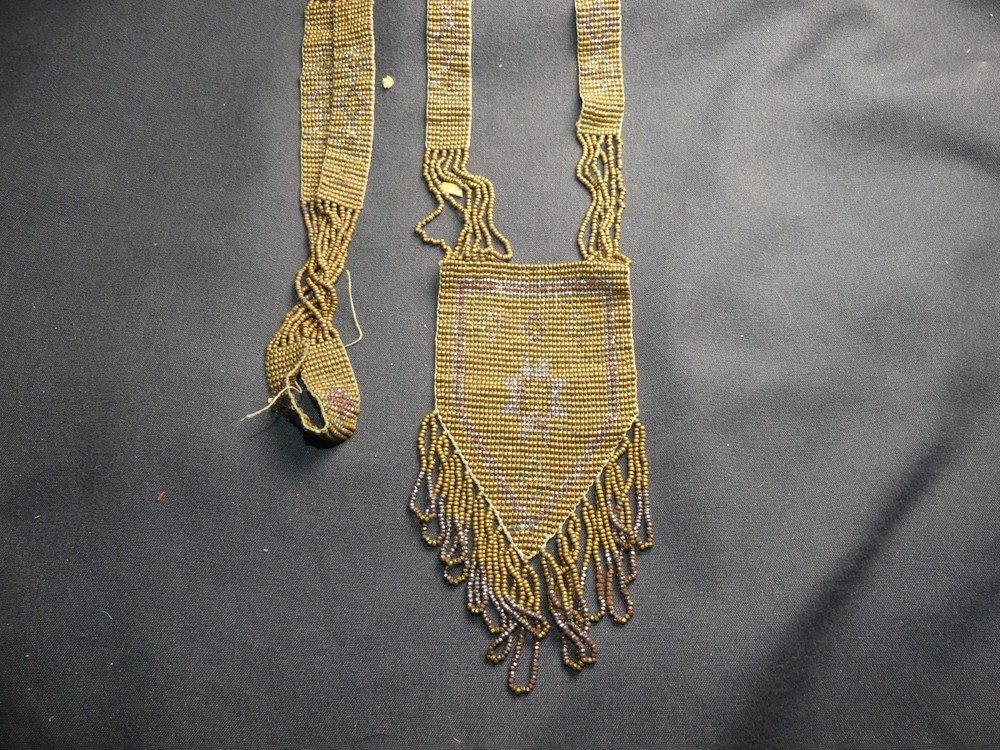 Antique 1920’s Micro Beaded Cut Steel Flapper Necklace