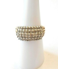 Vintage 14K Yellow Gold & White Gold Set With Diamonds Ring Cluster/Pave Style