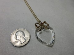 VINTAGE 14K YELLOW GOLD FILLED NECKLACE CHAIN HEART PENDANT 23 7/8 INCH #3
