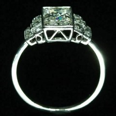 2.80CT Two Stone Art Deco Geometric Cluster Lab Created Diamond Ring 925 Silver
