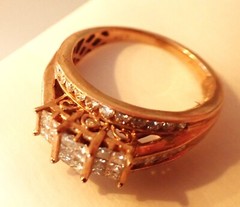 Antique⌛10K Rose Gold Princess Round & Baguette Diamond Ring💍Size 6 3/4💍1 CTTW