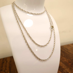 Bronzo Italia necklace rope chain 36-in Milor Italy silvertone lobster clasp