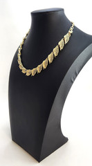 Coro Abstract Design link Gold Tone Vintage Necklace 16.75 inch 1950s 1960s